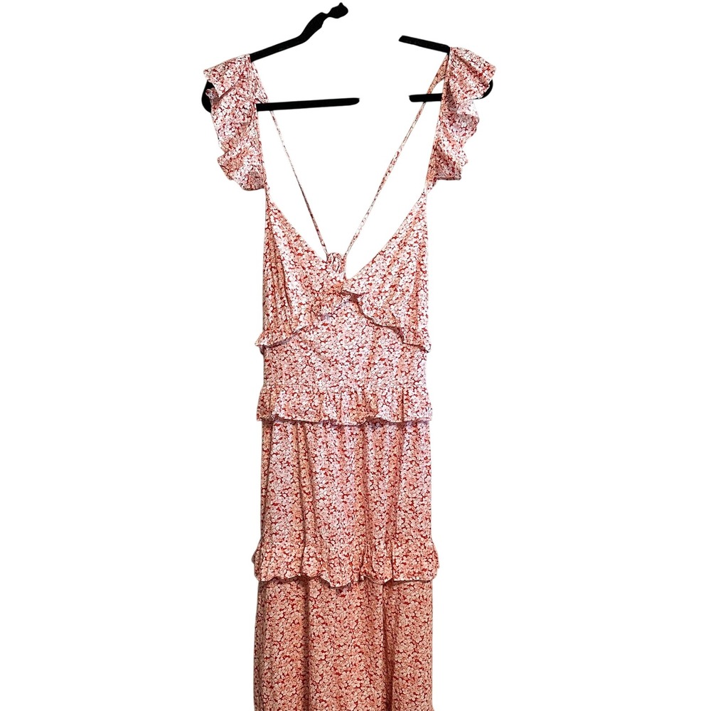 Petal & Pup Blush Pink Floral Ruffle Midi Dress - Picture 5 of 11